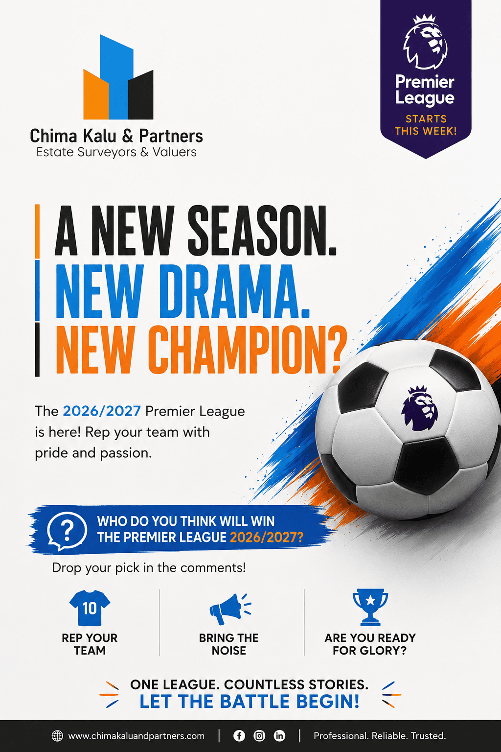 Welcome to a new season Premier League 2026/27 - Chima Kalu & Partners